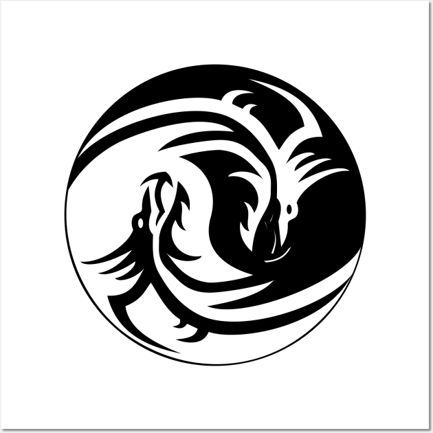 Dragon Yin and Yang Wall Art by The Lucid Frog